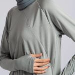 Custom Modest Gym Long Top, Muslim Activewear Abaya Style - Image 5