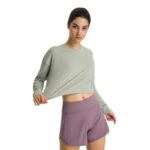 New Crew Neck Women’s Gym Fitness T-Shirt, Long Sleeve Top - Image 5