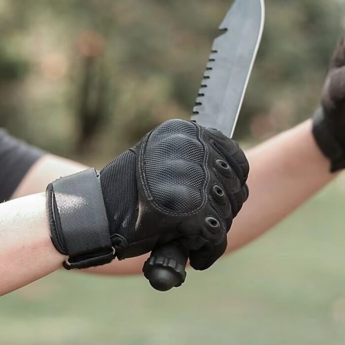 Unisex Tactical Motorcycle Gloves, Touchscreen & Hard Knuckle - Image 2