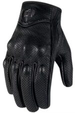 Black Leather Motorcycle Gloves Waterproof - Image 5