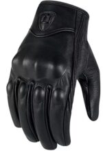 Black Leather Motorcycle Gloves Waterproof - Image 6