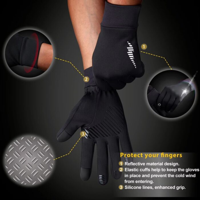 OEM Winter Unisex Thermal Sport Gloves, Full Finger Touchscreen - Image 3