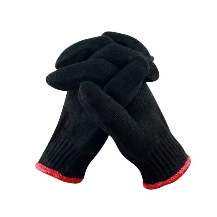 Wholesale Black Cotton Work Safety Gloves, Mechanical Use - Image 2