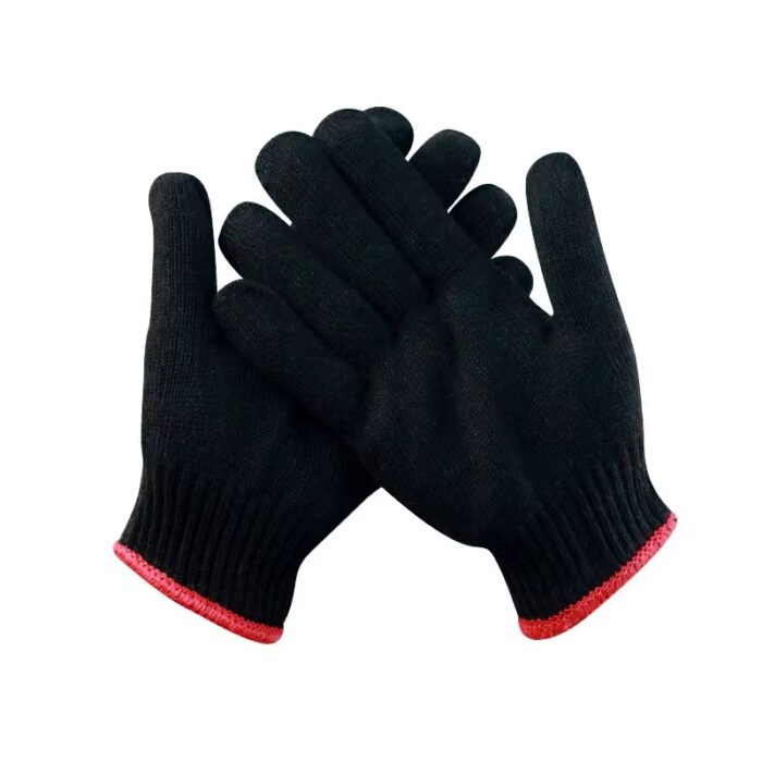 Wholesale Black Cotton Work Safety Gloves, Mechanical Use - Image 3