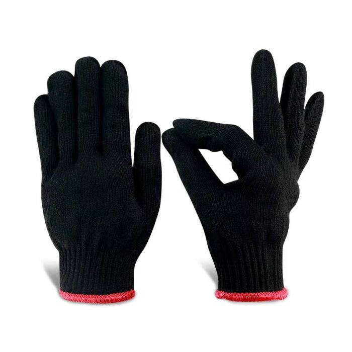 Wholesale Black Cotton Work Safety Gloves, Mechanical Use - Image 4