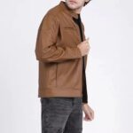 New Fashion Men’s Leather Jacket, Casual Solid Color - Image 4