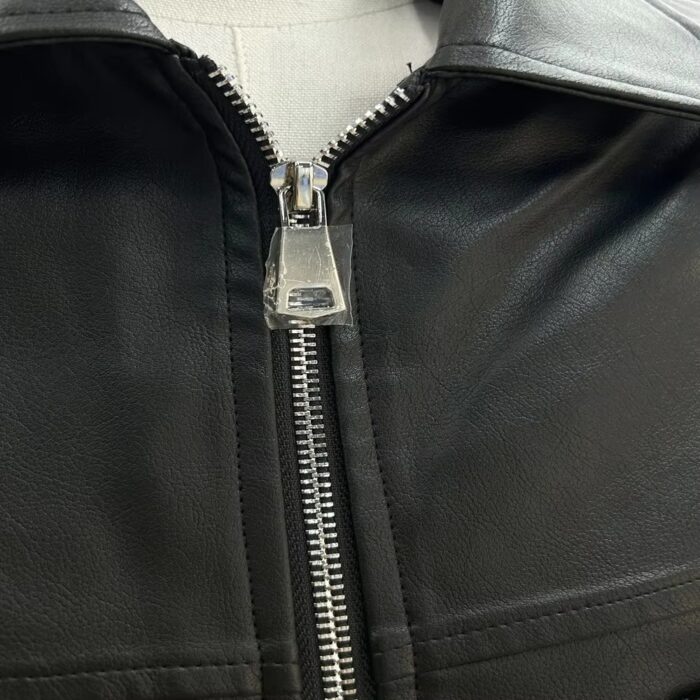 Personalized Women’s Short Leather Jacket - Image 3