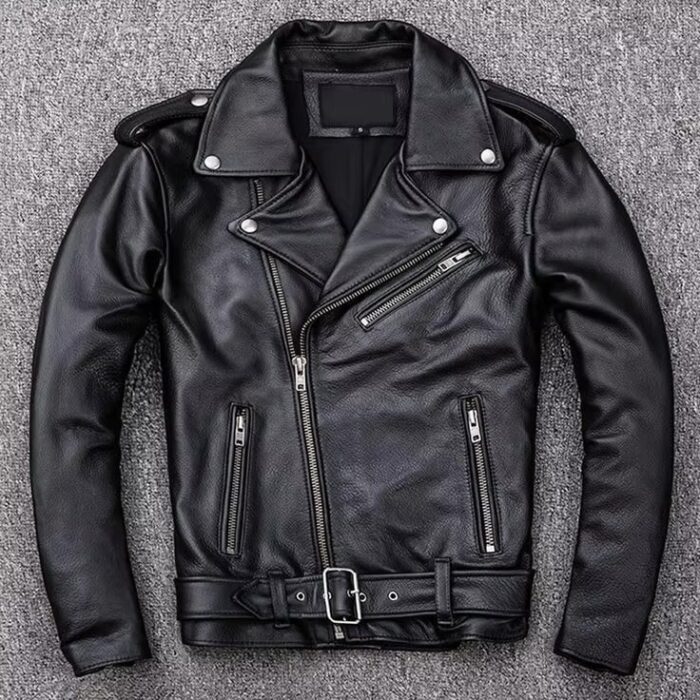 Genuine Leather Jacket for Men & Women Vintage Faux Style - Image 3