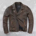 Genuine Leather Jacket for Men & Women Vintage Faux Style - Image 4