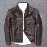 Genuine Leather Jacket for Men & Women Vintage Faux Style - Image 5