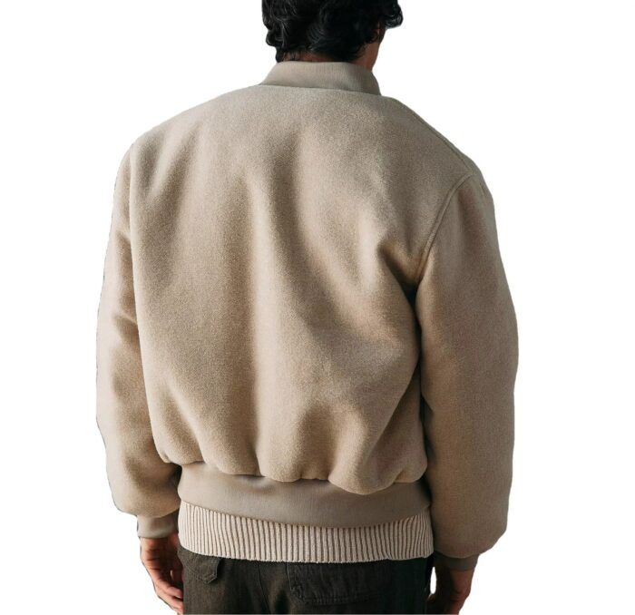 100% Wool Men’s Letterman Style Jacket, Custom Design - Image 2