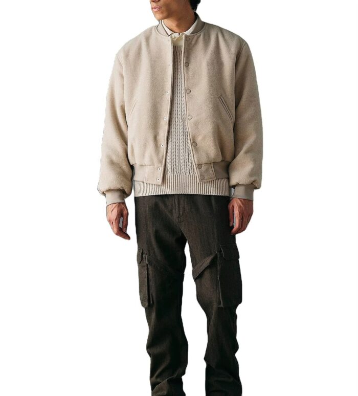 100% Wool Men’s Letterman Style Jacket, Custom Design - Image 3