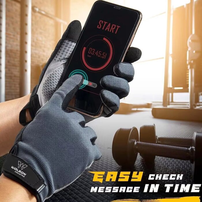 Full Finger Gym Gloves, Durable Bodybuilding & Weightlifting - Image 4