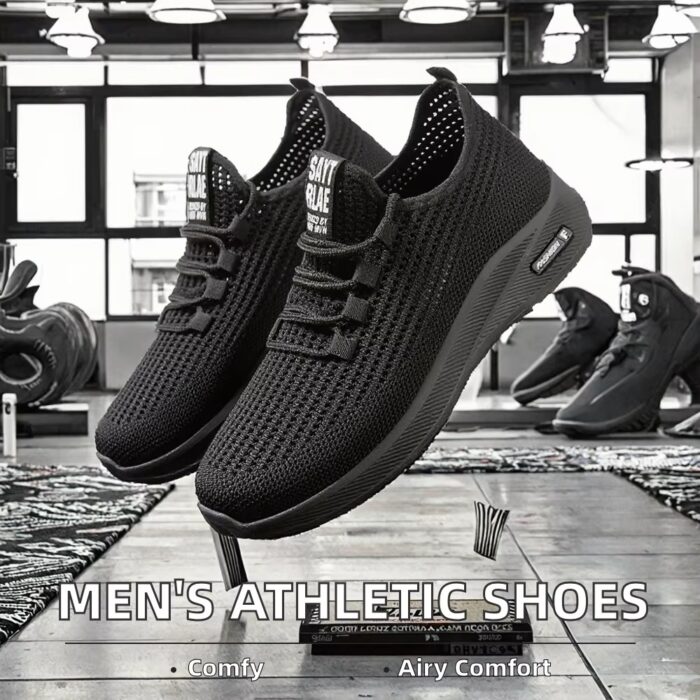 Men's Athletic Sneakers Rubber Sole Running Gym Shoes - Image 2