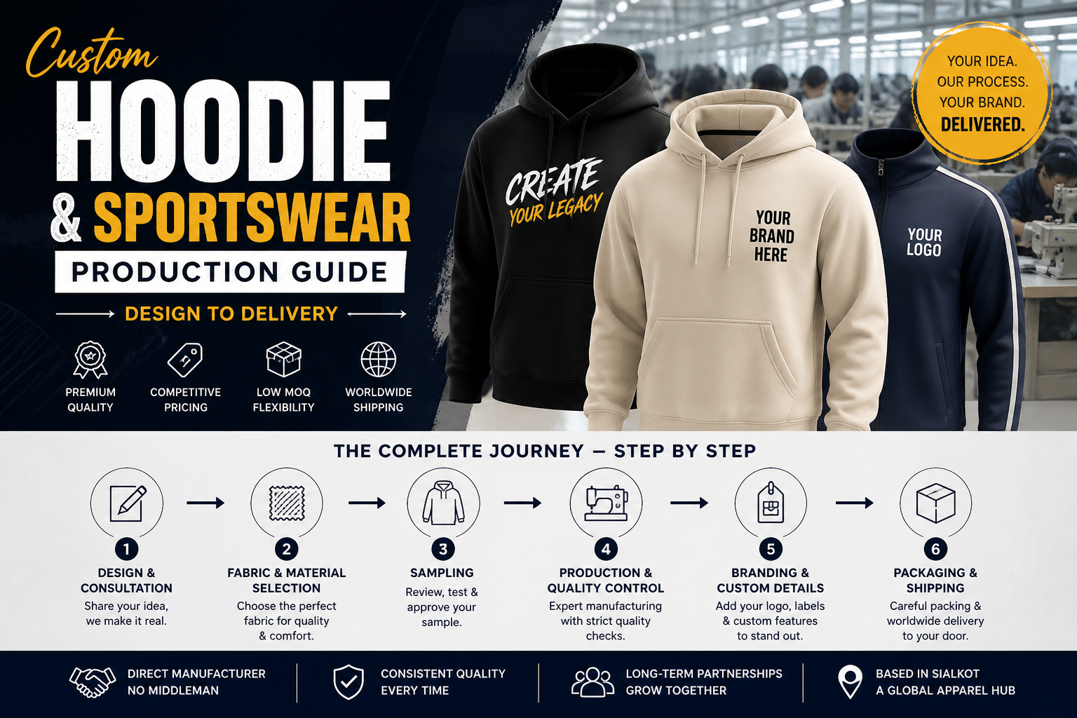 Custom Hoodie & Sportswear Production process